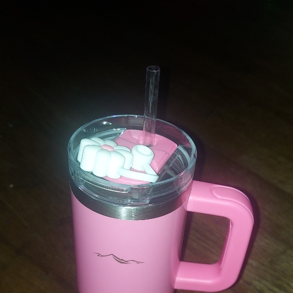 Pink Tumbler with Flower Straw - Picture 6 of 8